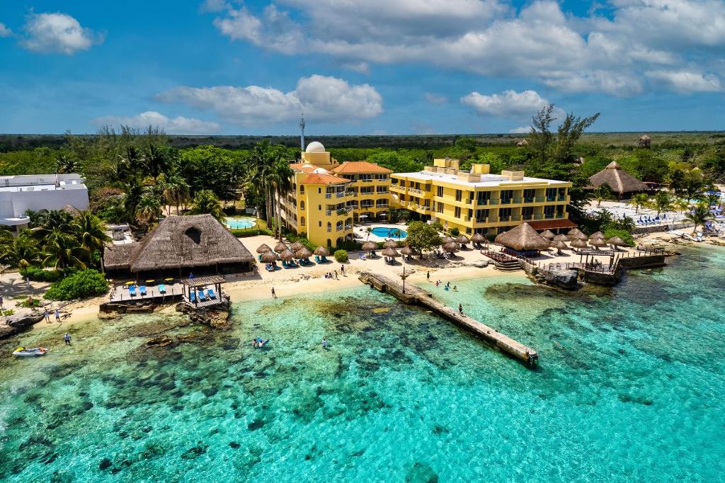 Playa Azul Cozumel beachfront boutique hotel with intimate setting, oceanfront pool, and Caribbean Sea views on Cozumel Island.