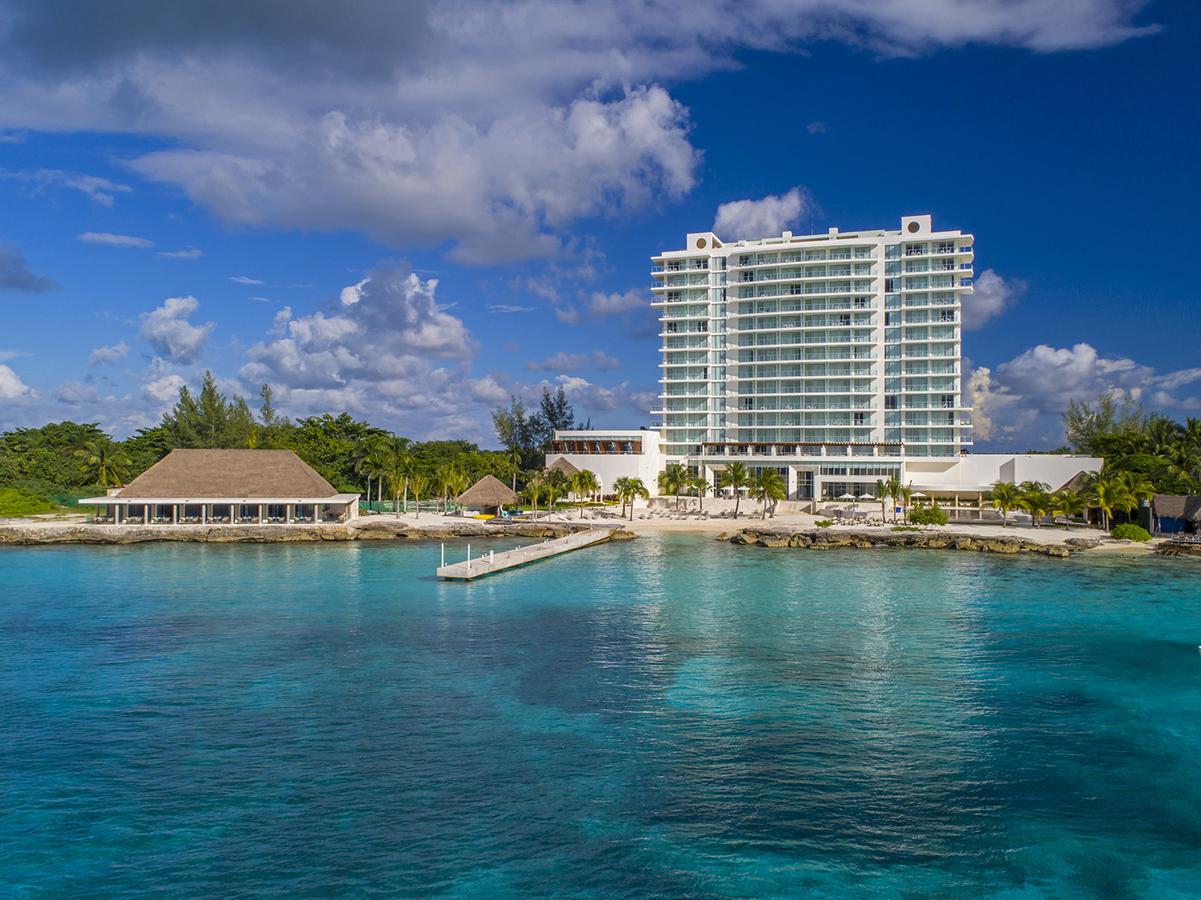 The Westin Cozumel beachfront resort with modern architecture, infinity pool, and Caribbean Sea views on Cozumel Island, Mexico.